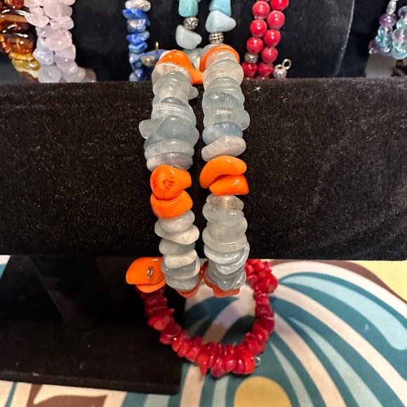 Jewelry - Aquamarine and Coral Bracelet